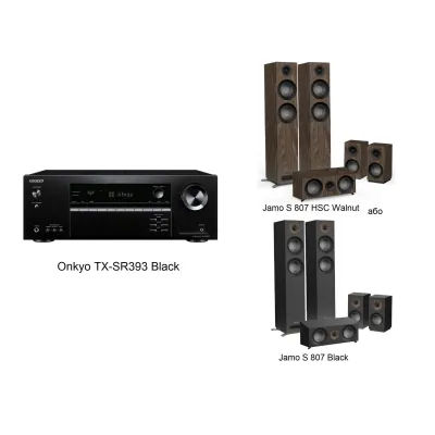Onkyo TX-SR393 Black + Jamo S 807 HSC