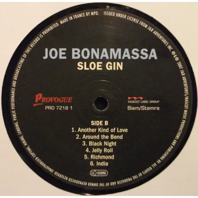Вініловий диск Joe Bonamassa: Sloe Gin -Hq/Ltd (180g) Вініловий диск Joe Bonamassa: Sloe Gin -Hq/Ltd (180g)