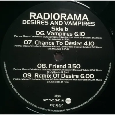 Вініловий диск Radiorama: Desires And Vampires Вініловий диск Radiorama: Desires And Vampires