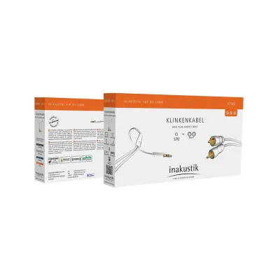 Inakustik Star 3,5mm Mini Jack > 2 x RCA white 3,0m Inakustik Star 3,5mm Mini Jack > 2 x RCA white 3,0m