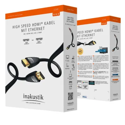 Inakustik Star High Speed HDMI Cable with Ethernet 0,75m (000013360)