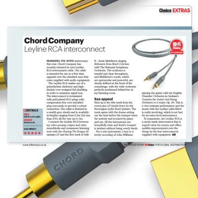 CHORD Leyline 2RCA to 2RCA 1m CHORD Leyline 2RCA to 2RCA 1m