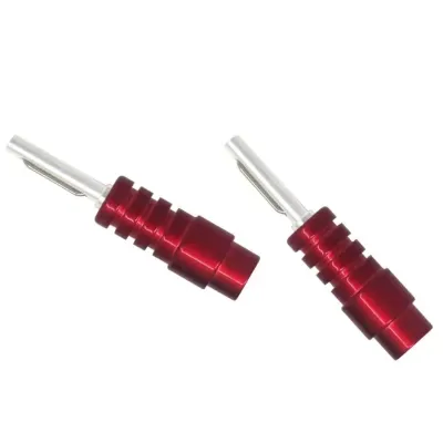CHORD ChordOhmic Silver Banana SHORT CRIMP & Red ABS Cap (000013944) CHORD ChordOhmic Silver Banana SHORT CRIMP & Red ABS Cap (000013944)