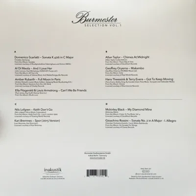 Вініловий диск Burmester Selection, Vol. I /2LP Вініловий диск Burmester Selection, Vol. I /2LP