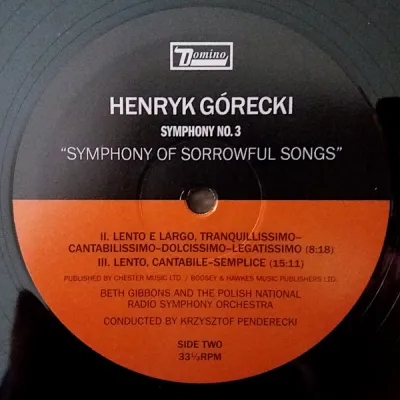 Вініловий диск Beth Gibbons & Henryk Gorecki: Symphony No. 3 Вініловий диск Beth Gibbons & Henryk Gorecki: Symphony No. 3