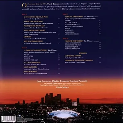 Вініловий диск Carreras Domingo Pavarotti: The Three Tenors in Concert 1994 /2LP Вініловий диск Carreras Domingo Pavarotti: The Three Tenors in Concert 1994 /2LP