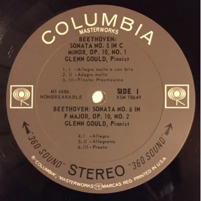 Вініловий диск Glenn Gould: Beethoven, Piano Sonatas Вініловий диск Glenn Gould: Beethoven, Piano Sonatas